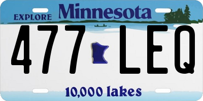 MN license plate 477LEQ