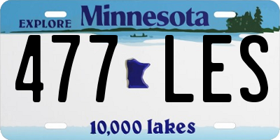 MN license plate 477LES