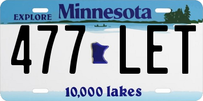 MN license plate 477LET