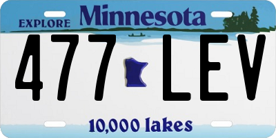 MN license plate 477LEV
