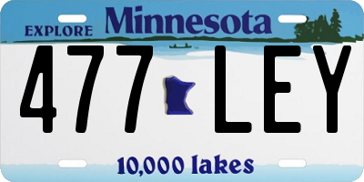 MN license plate 477LEY