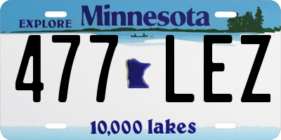 MN license plate 477LEZ