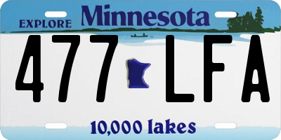 MN license plate 477LFA