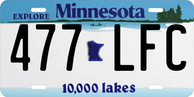 MN license plate 477LFC