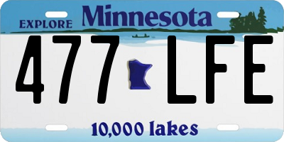 MN license plate 477LFE