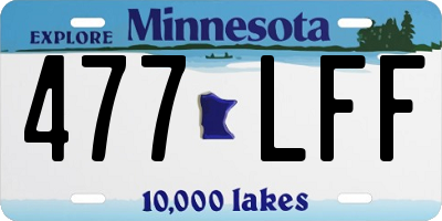 MN license plate 477LFF