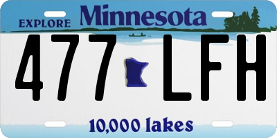 MN license plate 477LFH