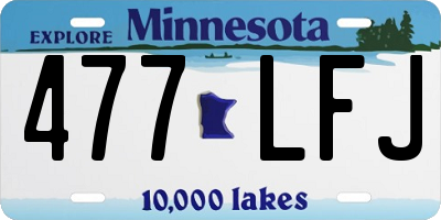 MN license plate 477LFJ