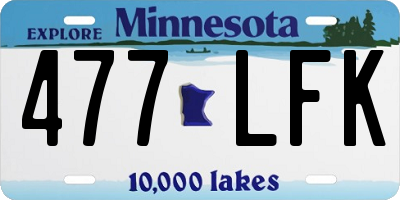 MN license plate 477LFK