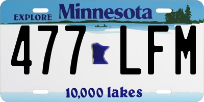 MN license plate 477LFM