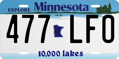 MN license plate 477LFO