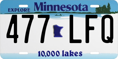 MN license plate 477LFQ