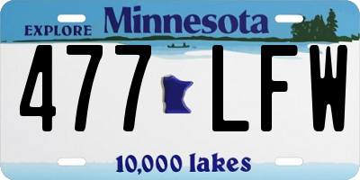 MN license plate 477LFW