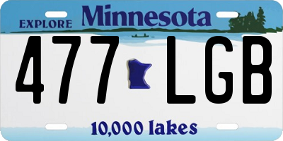 MN license plate 477LGB