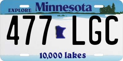 MN license plate 477LGC