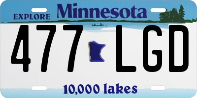 MN license plate 477LGD
