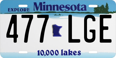 MN license plate 477LGE