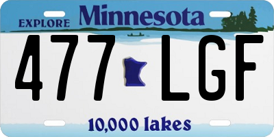 MN license plate 477LGF