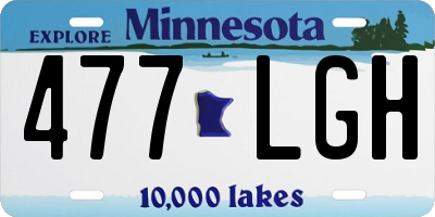 MN license plate 477LGH