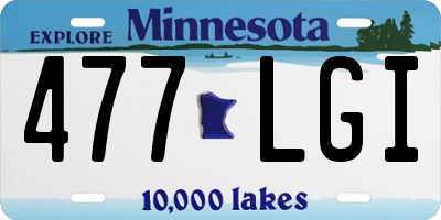MN license plate 477LGI