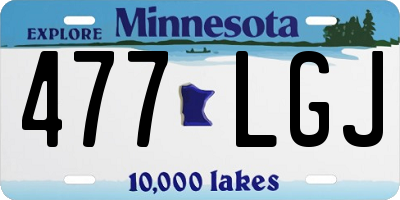 MN license plate 477LGJ