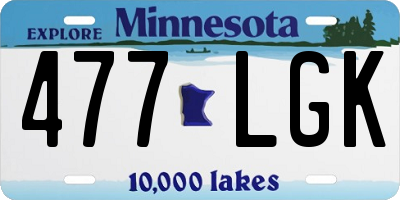MN license plate 477LGK