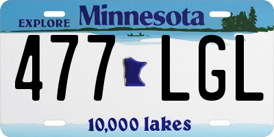 MN license plate 477LGL