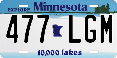MN license plate 477LGM