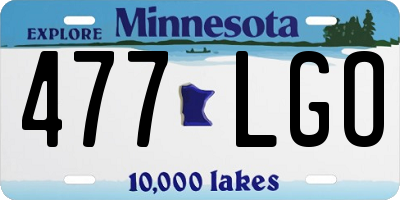 MN license plate 477LGO