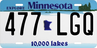 MN license plate 477LGQ