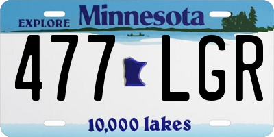 MN license plate 477LGR