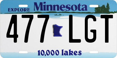 MN license plate 477LGT