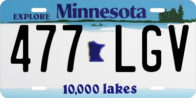 MN license plate 477LGV