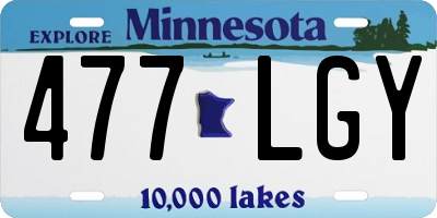 MN license plate 477LGY