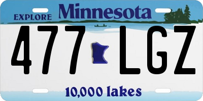 MN license plate 477LGZ