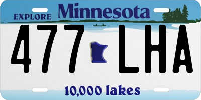 MN license plate 477LHA