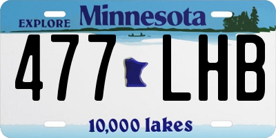 MN license plate 477LHB