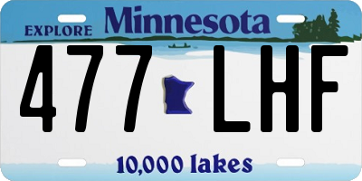 MN license plate 477LHF