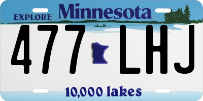MN license plate 477LHJ