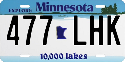 MN license plate 477LHK