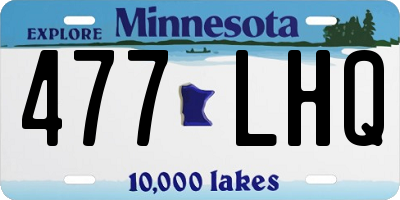 MN license plate 477LHQ