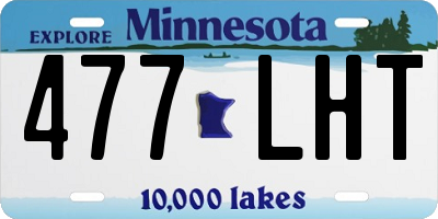 MN license plate 477LHT