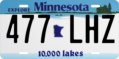 MN license plate 477LHZ