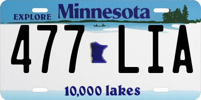 MN license plate 477LIA