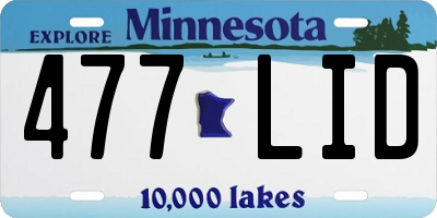 MN license plate 477LID
