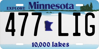 MN license plate 477LIG