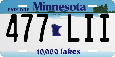 MN license plate 477LII