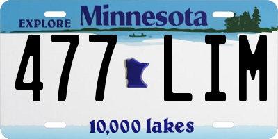 MN license plate 477LIM