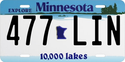 MN license plate 477LIN