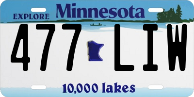 MN license plate 477LIW
